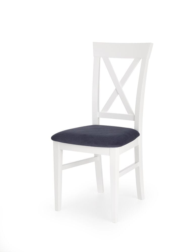 Halmar Drevená stolička Bergamo, biela / modrá